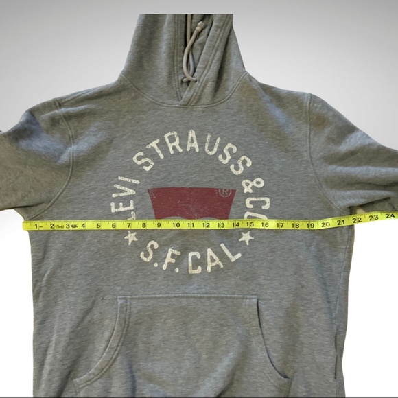 Levi’s Strauss distressed Grey Pullover Hoodie, Sweat Shirt - Picture 14 of 16